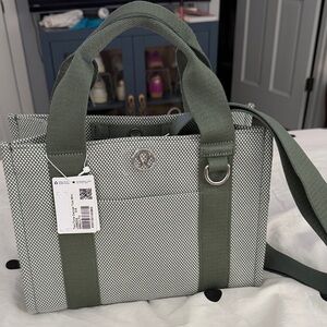 lululemon athletica two tone canvas tote mini olive green -NWT